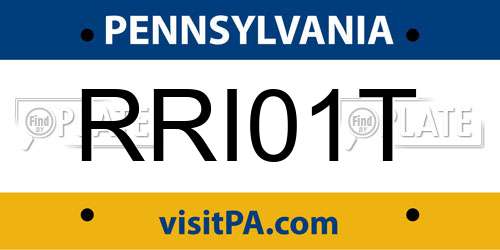 RRI01T Pennsylvania License Plate