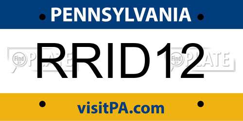 RRID12 Pennsylvania License Plate