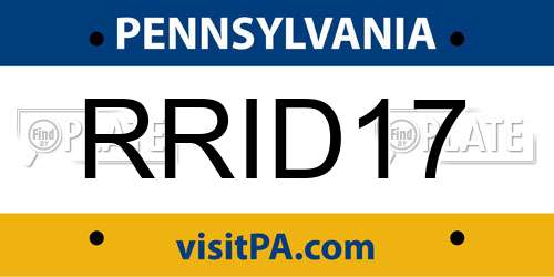 RRID17 Pennsylvania License Plate
