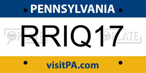 RRIQ17 Pennsylvania License Plate