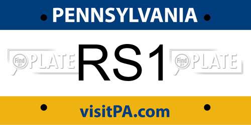 RS1 Pennsylvania License Plate