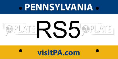 RS5 Pennsylvania License Plate