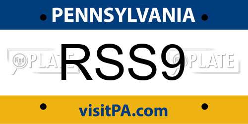 RSS9 Pennsylvania License Plate