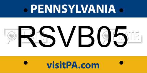 RSVB05 Pennsylvania License Plate