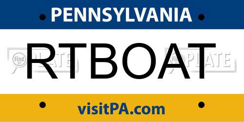 RTBOAT Pennsylvania License Plate