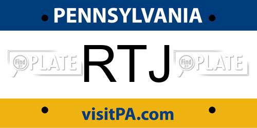 RTJ Pennsylvania License Plate