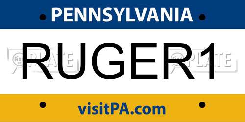 RUGER1 Pennsylvania License Plate