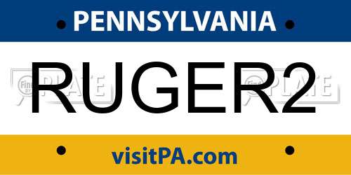 RUGER2 Pennsylvania License Plate