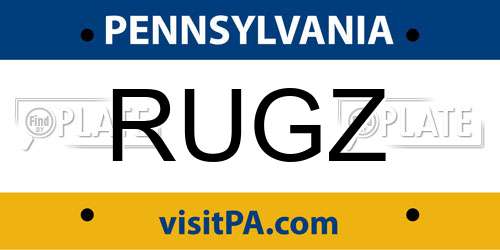 RUGZ Pennsylvania License Plate