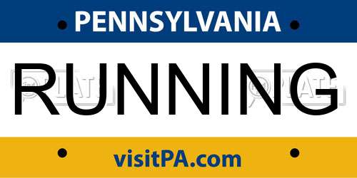 RUNNING Pennsylvania License Plate