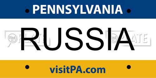 RUSSIA Pennsylvania License Plate