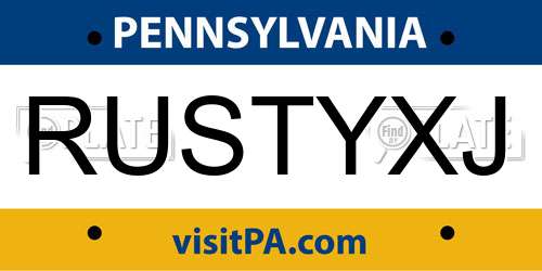 RUSTYXJ Pennsylvania License Plate