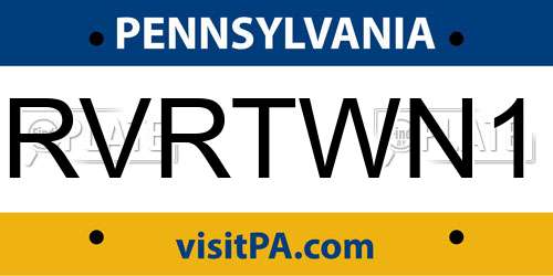 RVRTWN1 Pennsylvania License Plate