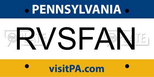 RVSFAN Pennsylvania License Plate