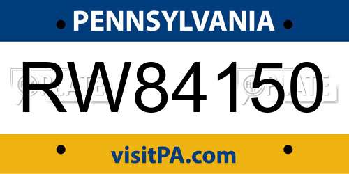 RW84150 Pennsylvania License Plate