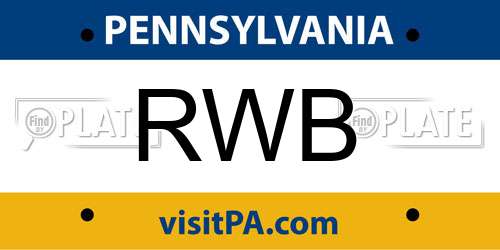RWB Pennsylvania License Plate