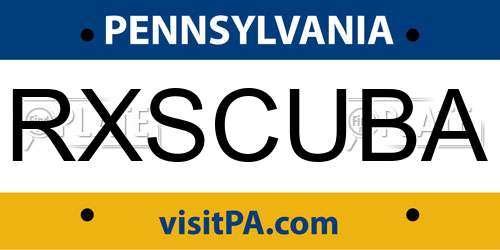 RXSCUBA Pennsylvania License Plate