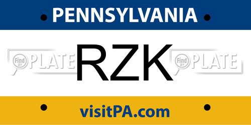RZK Pennsylvania License Plate