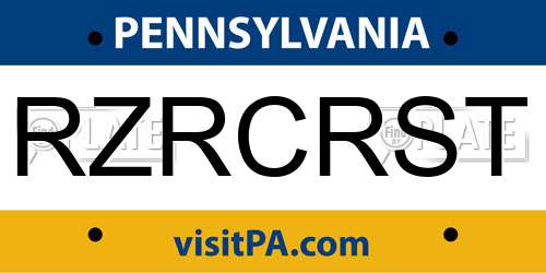 RZRCRST Pennsylvania License Plate