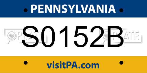 S0152B Pennsylvania License Plate