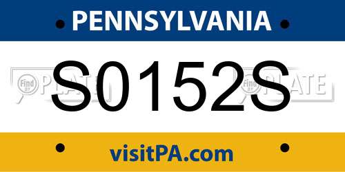 S0152S Pennsylvania License Plate