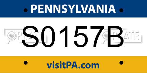 S0157B Pennsylvania License Plate