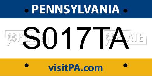 S017TA Pennsylvania License Plate