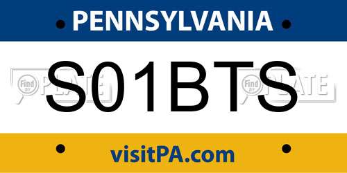 S01BTS Pennsylvania License Plate