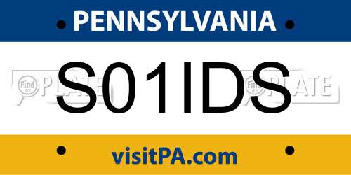 S01IDS Pennsylvania License Plate
