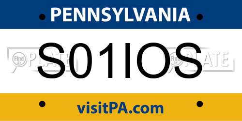 S01IOS Pennsylvania License Plate