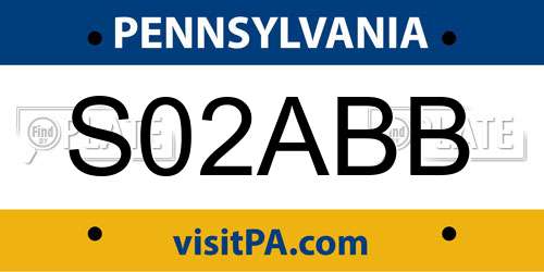 S02ABB Pennsylvania License Plate