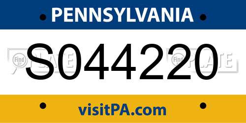 S044220 Pennsylvania License Plate
