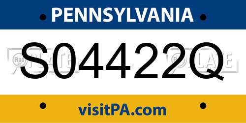 S04422Q Pennsylvania License Plate