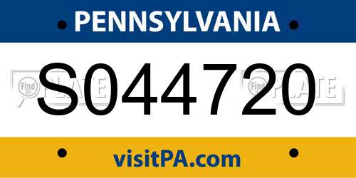 S044720 Pennsylvania License Plate