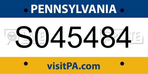 S045484 Pennsylvania License Plate