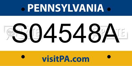S04548A Pennsylvania License Plate