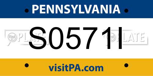 S0571I Pennsylvania License Plate