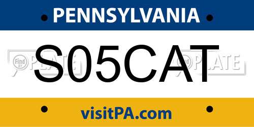 S05CAT Pennsylvania License Plate