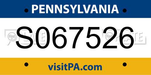 S067526 Pennsylvania License Plate