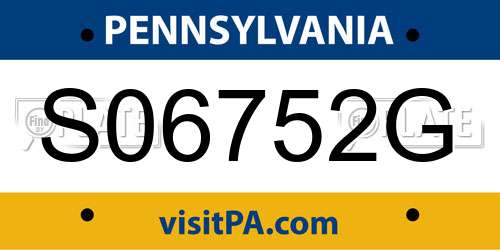S06752G Pennsylvania License Plate