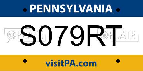 S079RT Pennsylvania License Plate