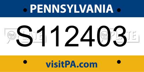 S112403 Pennsylvania License Plate