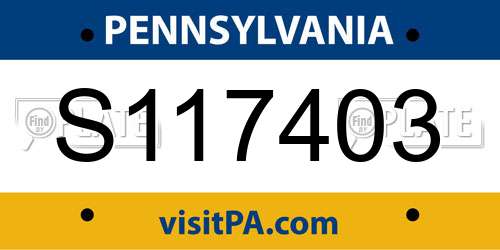 S117403 Pennsylvania License Plate