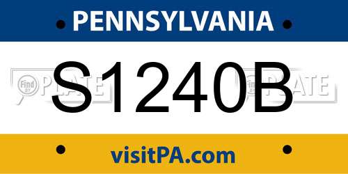 S1240B Pennsylvania License Plate