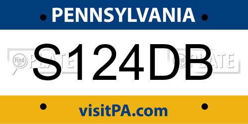 S124DB Pennsylvania License Plate