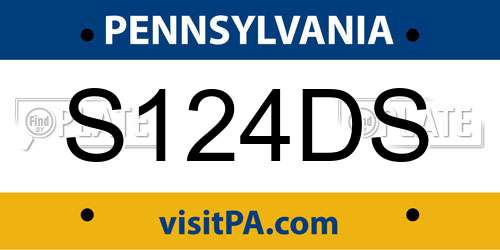 S124DS Pennsylvania License Plate