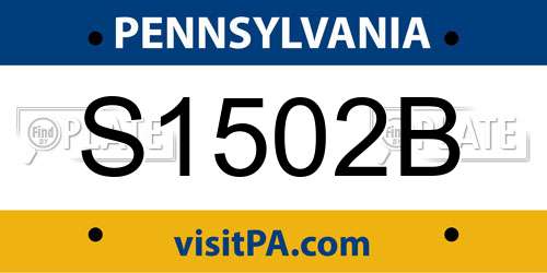 S1502B Pennsylvania License Plate