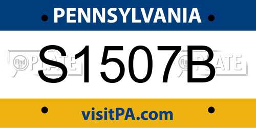S1507B Pennsylvania License Plate