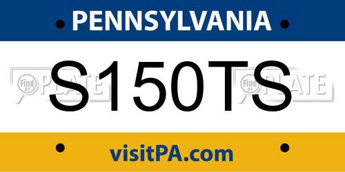 S150TS Pennsylvania License Plate