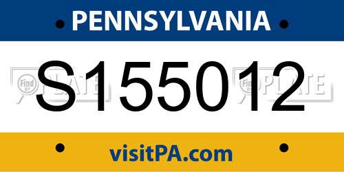 S155012 Pennsylvania License Plate